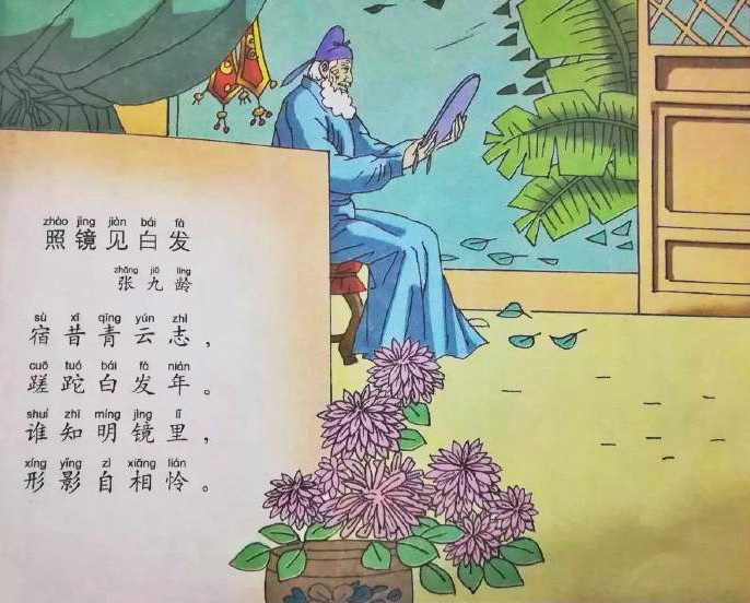 谁知明镜里，形影自相怜。全诗意思及赏析