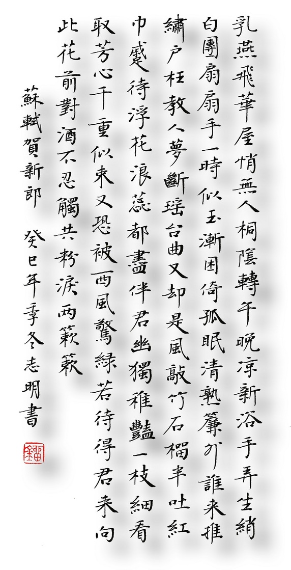 秾艳一枝细看取，芳心千重似束。又恐被、西风惊绿。全词意思及赏析