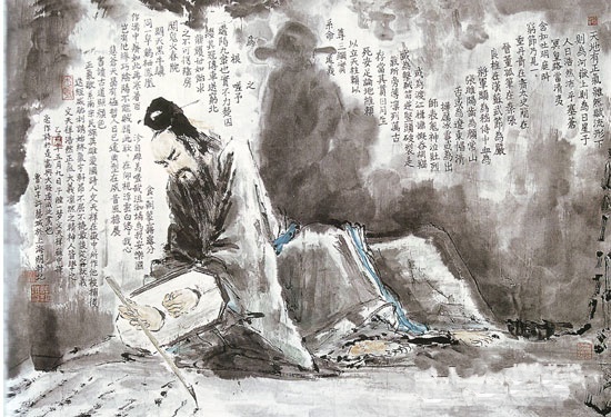 或为击贼笏，逆竖头破裂。全诗意思及赏析