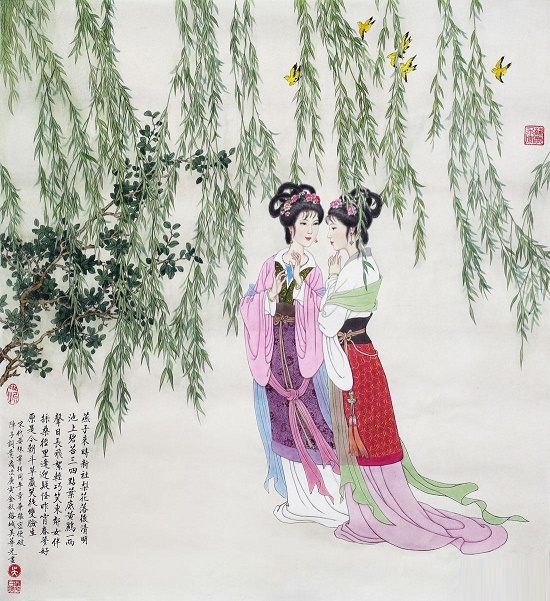 疑怪昨宵春梦好，元是今朝斗草赢。笑从双脸生。全诗词意思及赏析