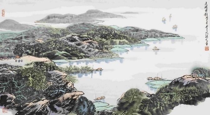 浓似春云淡似烟，参差绿到大江边。全诗意思及赏析