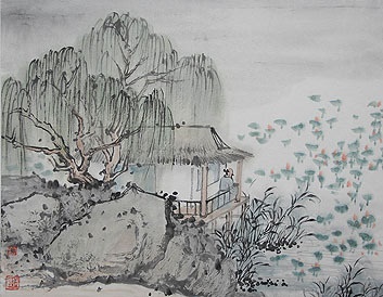 东风忽起垂杨舞，更作荷心万点声。全诗意思及赏析