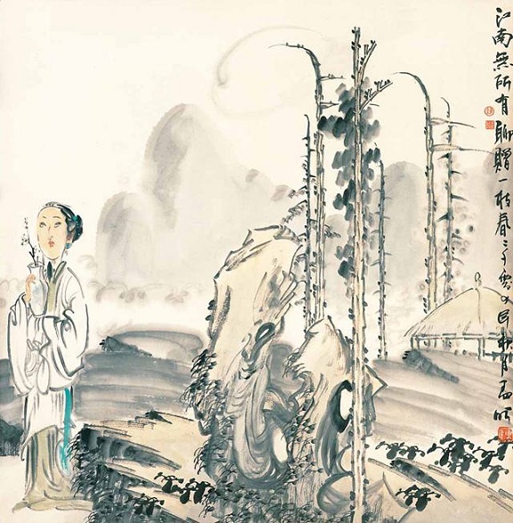 折花逢驿使，寄与陇头人。全诗意思及赏析