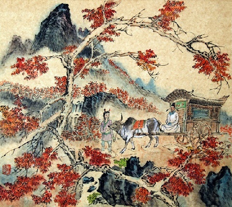 停车坐爱枫林晚，霜叶红于二月花。全诗意思及赏析