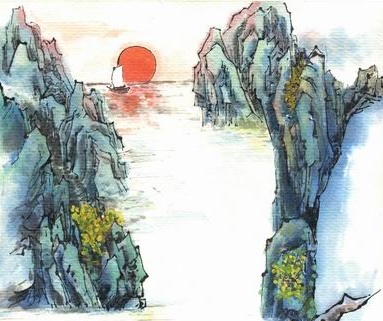 两岸青山相对出，孤帆一片日边来。全诗意思及赏析