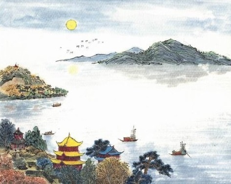 遥望洞庭山水翠，白银盘里一青螺。全诗意思及赏析
