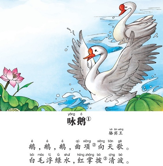 鹅，鹅，鹅，曲项向天歌。全诗意思及赏析
