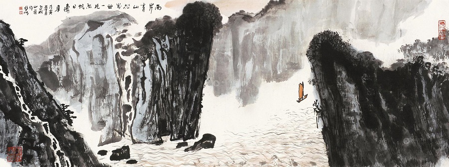 两岸青山相对出，孤帆一片日边来。全诗意思及赏析