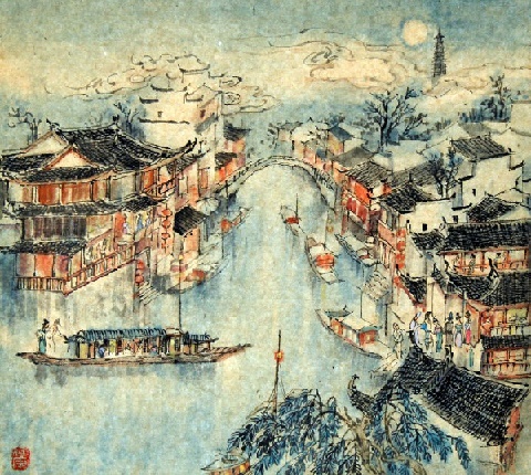 烟笼寒水月笼沙，夜泊秦淮近酒家。全诗意思及赏析