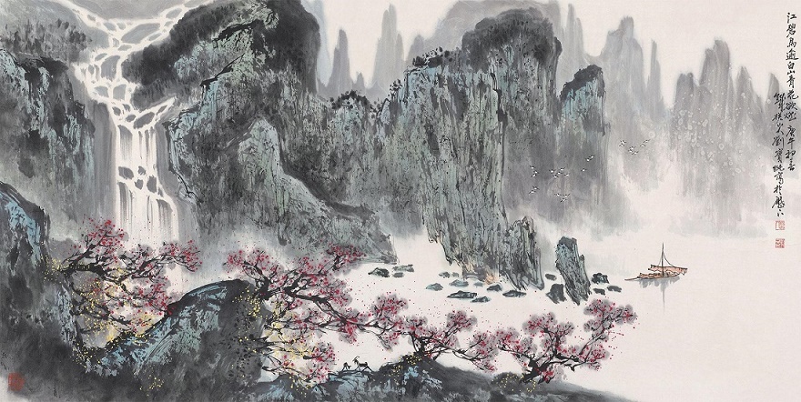 江碧鸟逾白，山青花欲燃。全诗意思及赏析