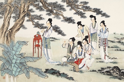 家家乞巧望秋月，穿尽红丝几万条。全诗意思及赏析