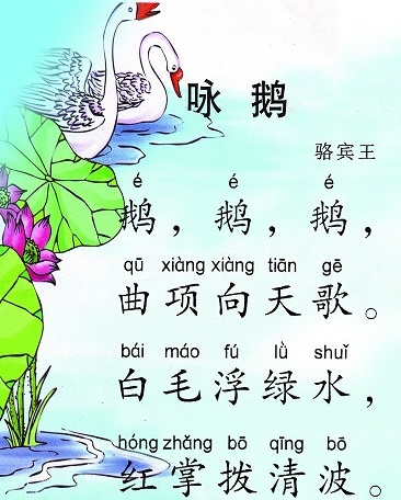 鹅，鹅，鹅，曲项向天歌。全诗意思及赏析