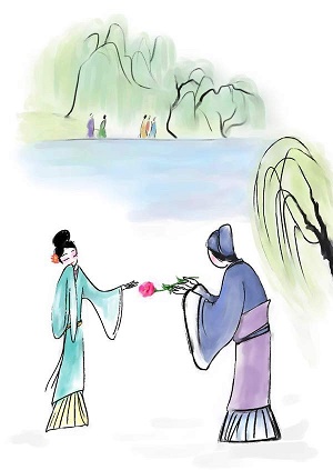 静女其姝，俟我于城隅。爱而不见，搔首踟蹰。全诗意思及赏析