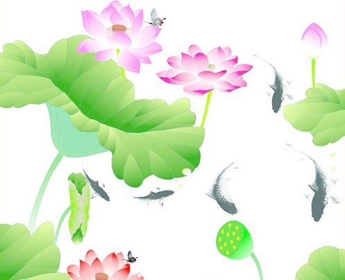 鱼戏莲叶东，鱼戏莲叶西，鱼戏莲叶南，鱼戏莲叶北。