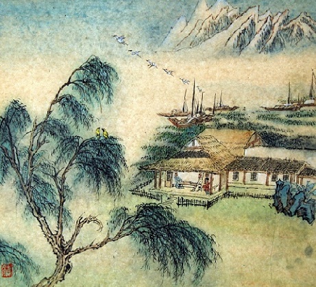 两个黄鹂鸣翠柳，一行白鹭上青天。全诗意思及赏析