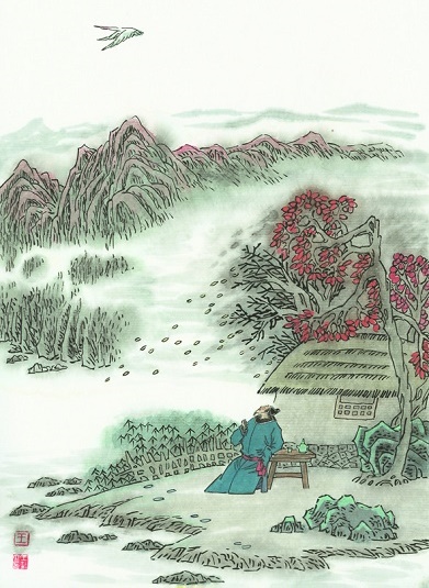 暮雨相呼失，寒塘欲下迟。全诗意思及赏析