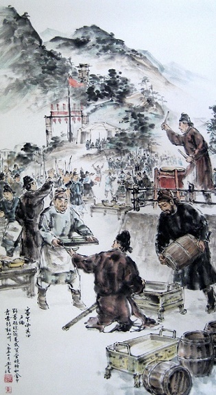 醉和金甲舞，雷鼓动山川。全诗意思及赏析