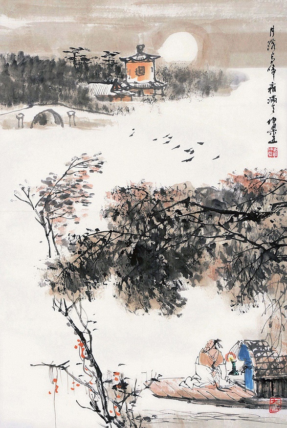 姑苏城外寒山寺，夜半钟声到客船。全诗意思及赏析