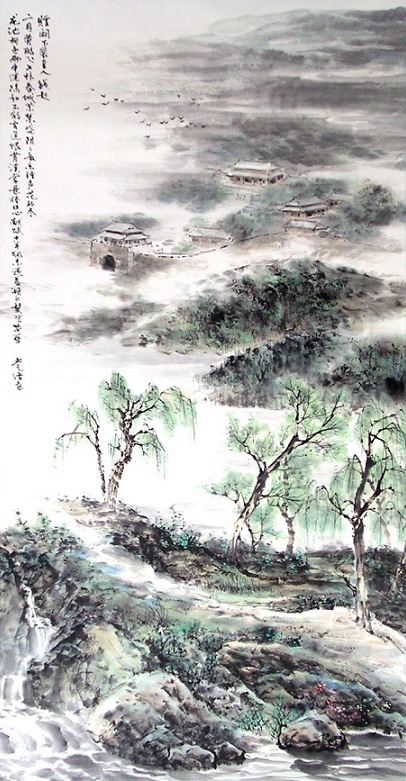 长乐钟声花外尽，龙池柳色雨中深。全诗意思及赏析