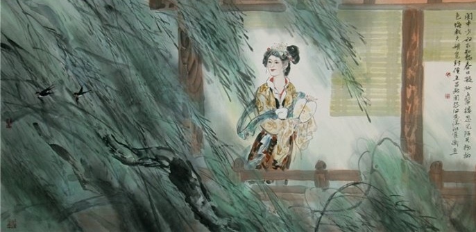 闺中少妇不知愁，春日凝妆上翠楼。全诗意思及赏析