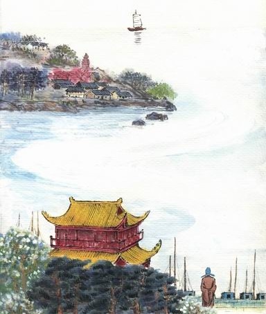 孤帆远影碧空尽，唯见长江天际流。全诗意思及赏析
