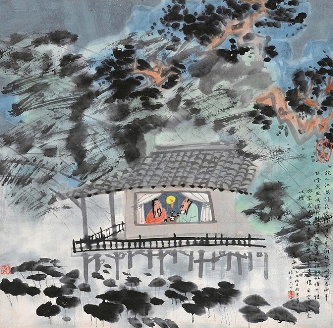 孤灯寒照雨，深竹暗浮烟。全诗意思及赏析