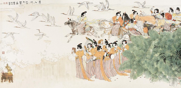 箫鼓哀吟感鬼神，宾从杂遝实要津。全诗意思及赏析