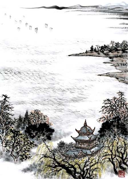 昔闻洞庭水，今上岳阳楼。全诗意思及赏析